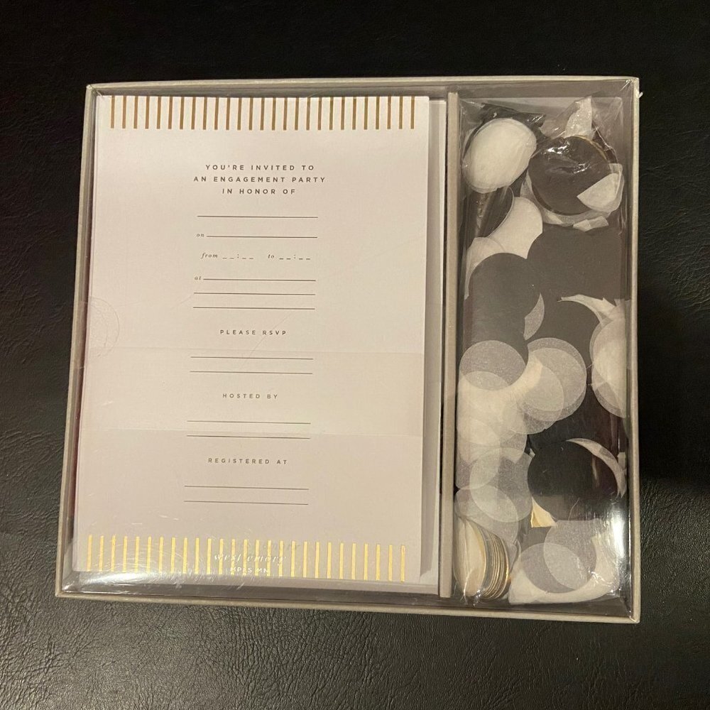 ⭐4 FOR $20⭐ Engagement Party Gold Confetti Stationary Invitation Kit - NWT